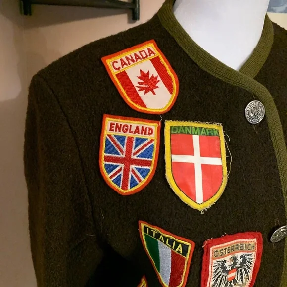 Jantzen Vintage Brown Wool Sweater with Vintage Patches Europe - Picture 5 of 14